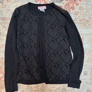 Black Lace Cardigan Sweater
